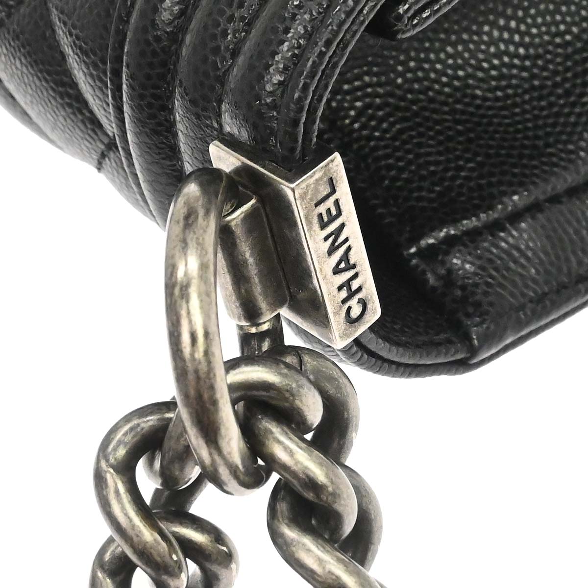 Boy Chanel Black Caviar Skin Small Chain Shoulder Bag