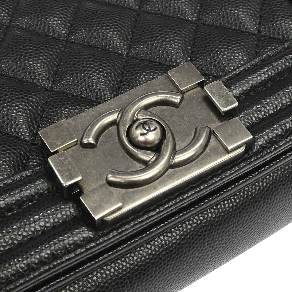 Boy Chanel Black Caviar Skin Small Chain Shoulder Bag
