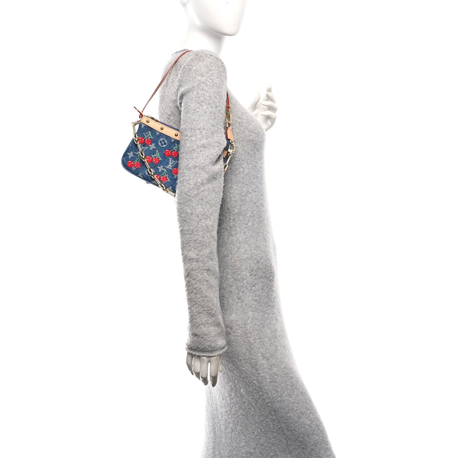 Louis Vuitton LV X TM Monogram Denim Cerises Pochette Accessories Blue
