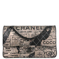 Chanel 2015-2016 Beige Lambskin Limited Newspaper Medium Classic Double Flap Bag