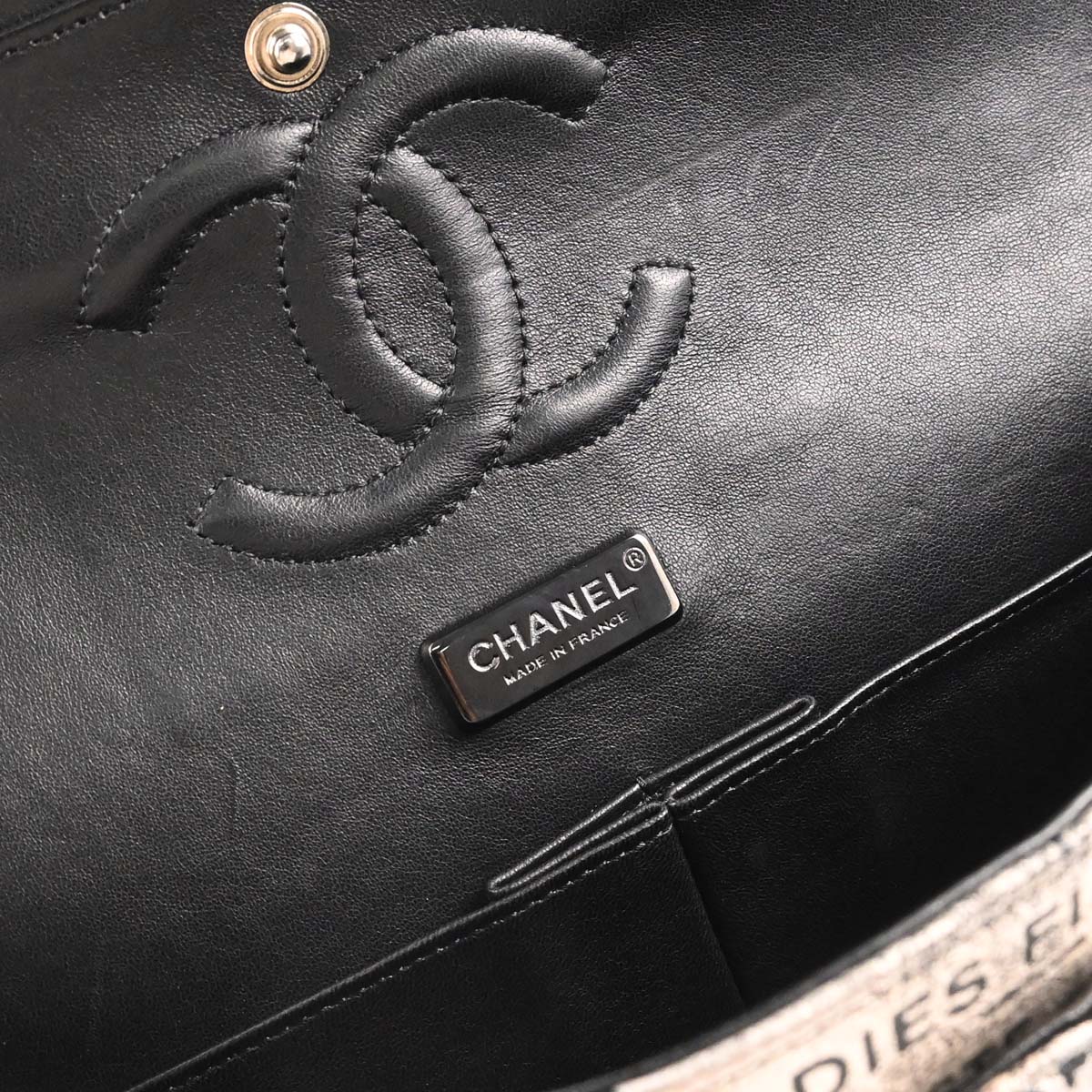 Chanel 2015-2016 Beige Lambskin Limited Newspaper Medium Classic Double Flap Bag
