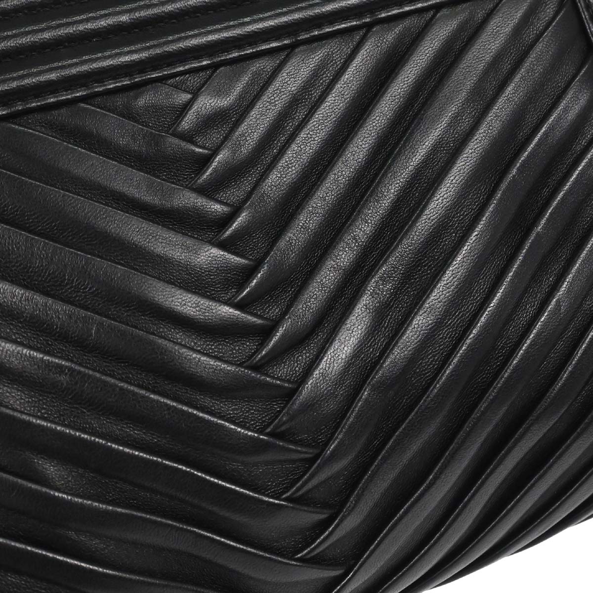 Boy Chanel Black Lambskin Chevron Medium Double Chain Shoulder Bag