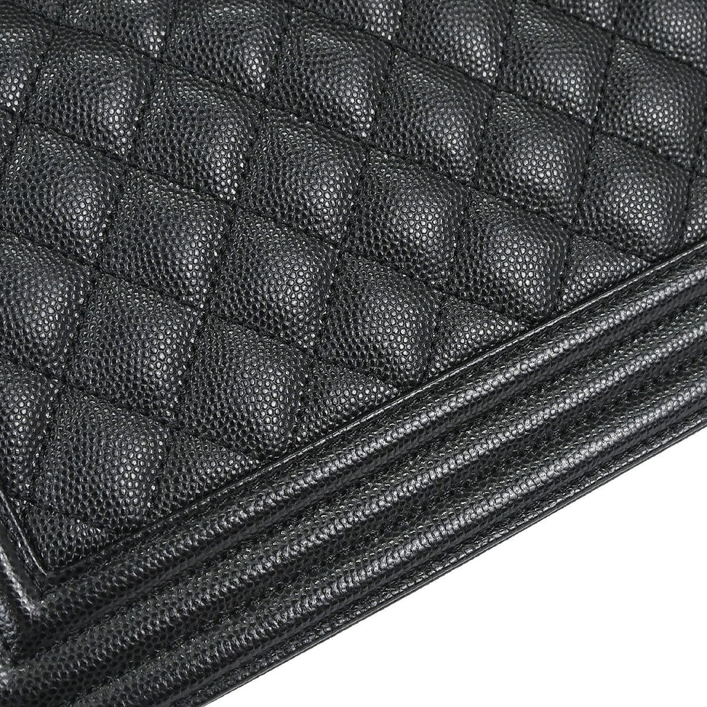 Boy Chanel 2018-2019 Black Caviar Skin Medium Chain Shoulder Bag
