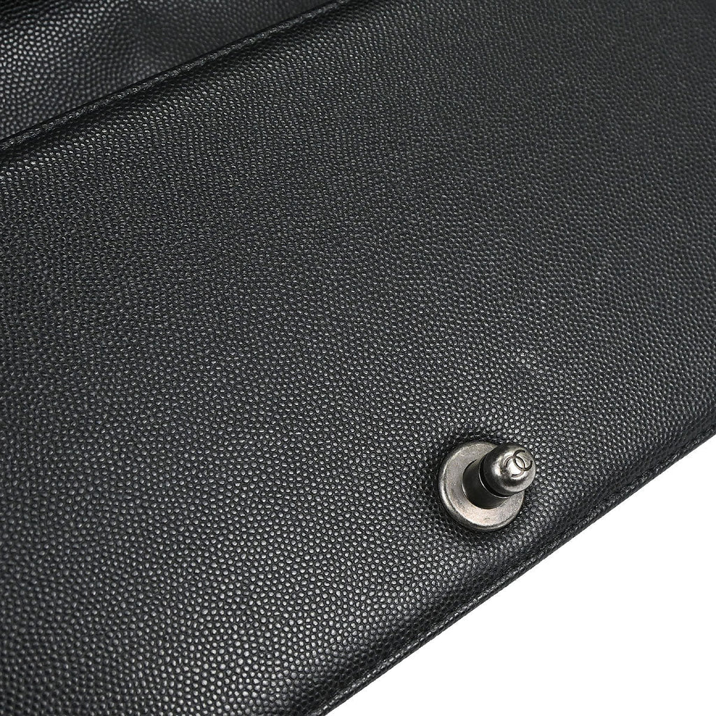 Boy Chanel 2018-2019 Black Caviar Skin Medium Chain Shoulder Bag