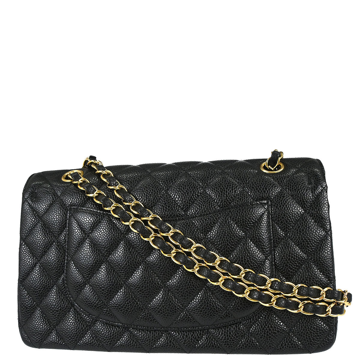 Chanel Black Caviar Skin Medium Classic Double Flap Shoulder Bag