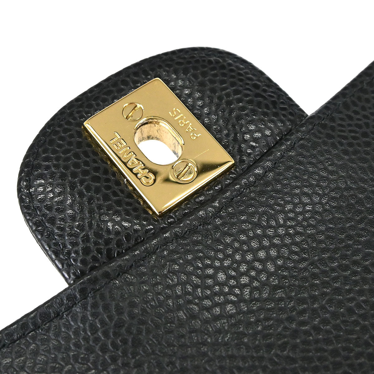 Chanel Black Caviar Skin Medium Classic Double Flap Shoulder Bag