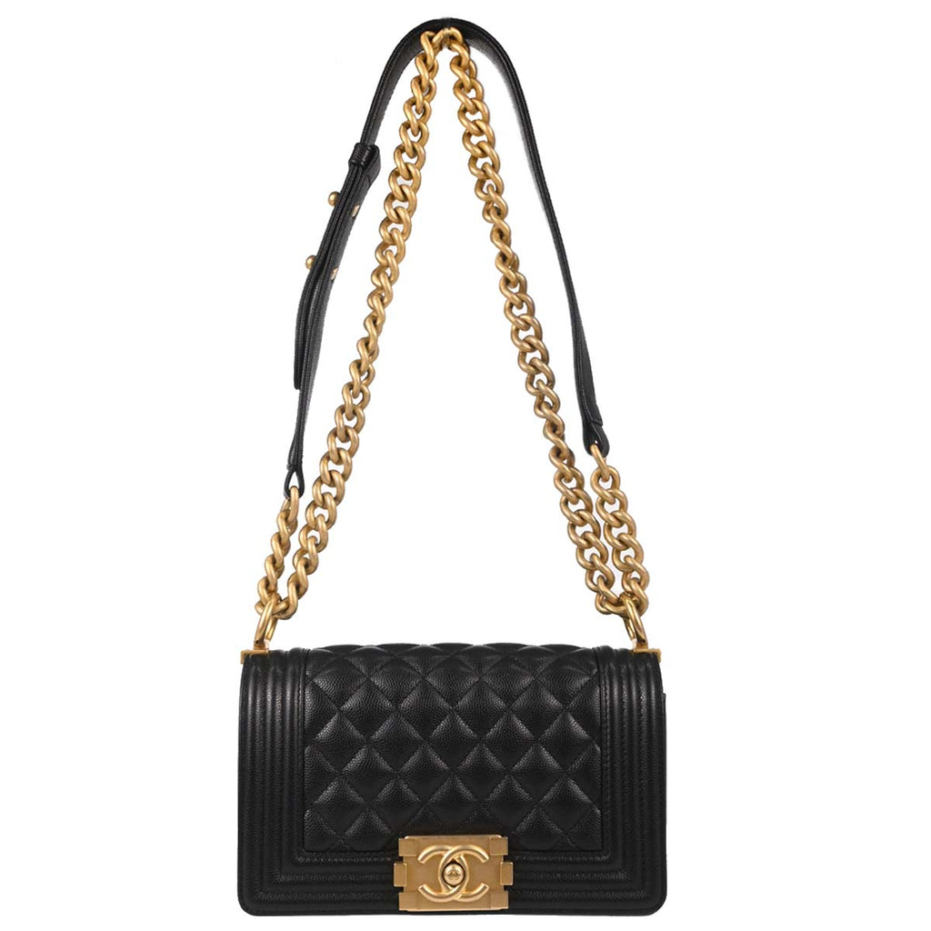 Boy Chanel 2019 Black Caviar Skin Small Chain Shoulder Bag