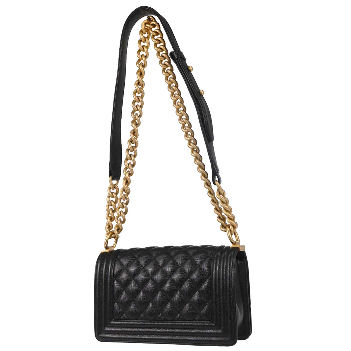Boy Chanel 2019 Black Caviar Skin Small Chain Shoulder Bag