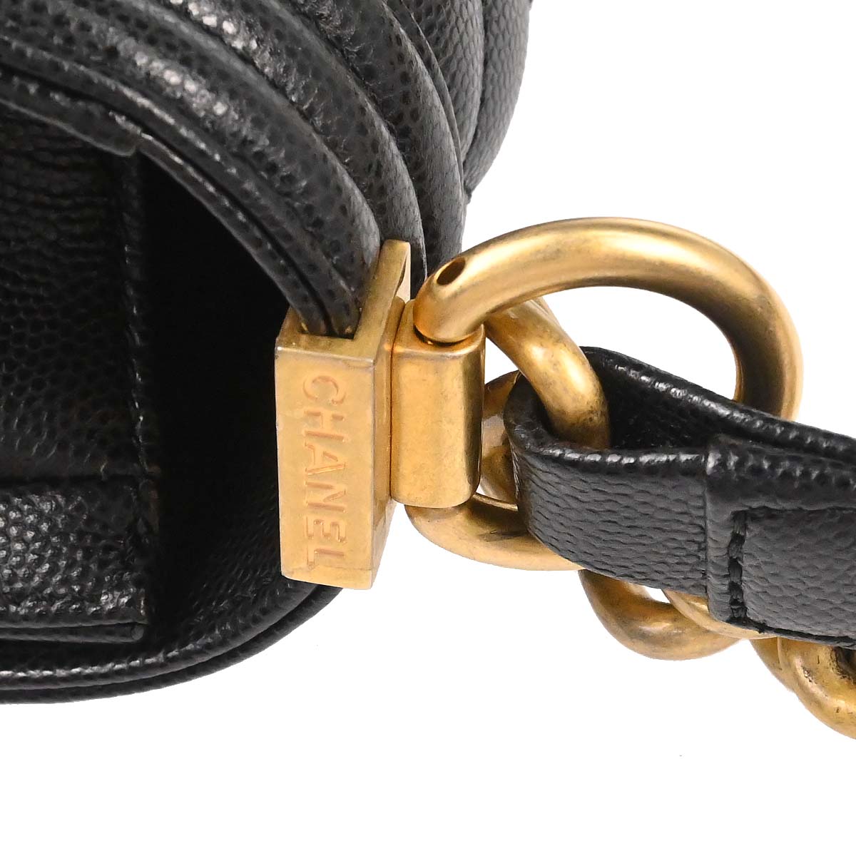 Boy Chanel 2019 Black Caviar Skin Small Chain Shoulder Bag