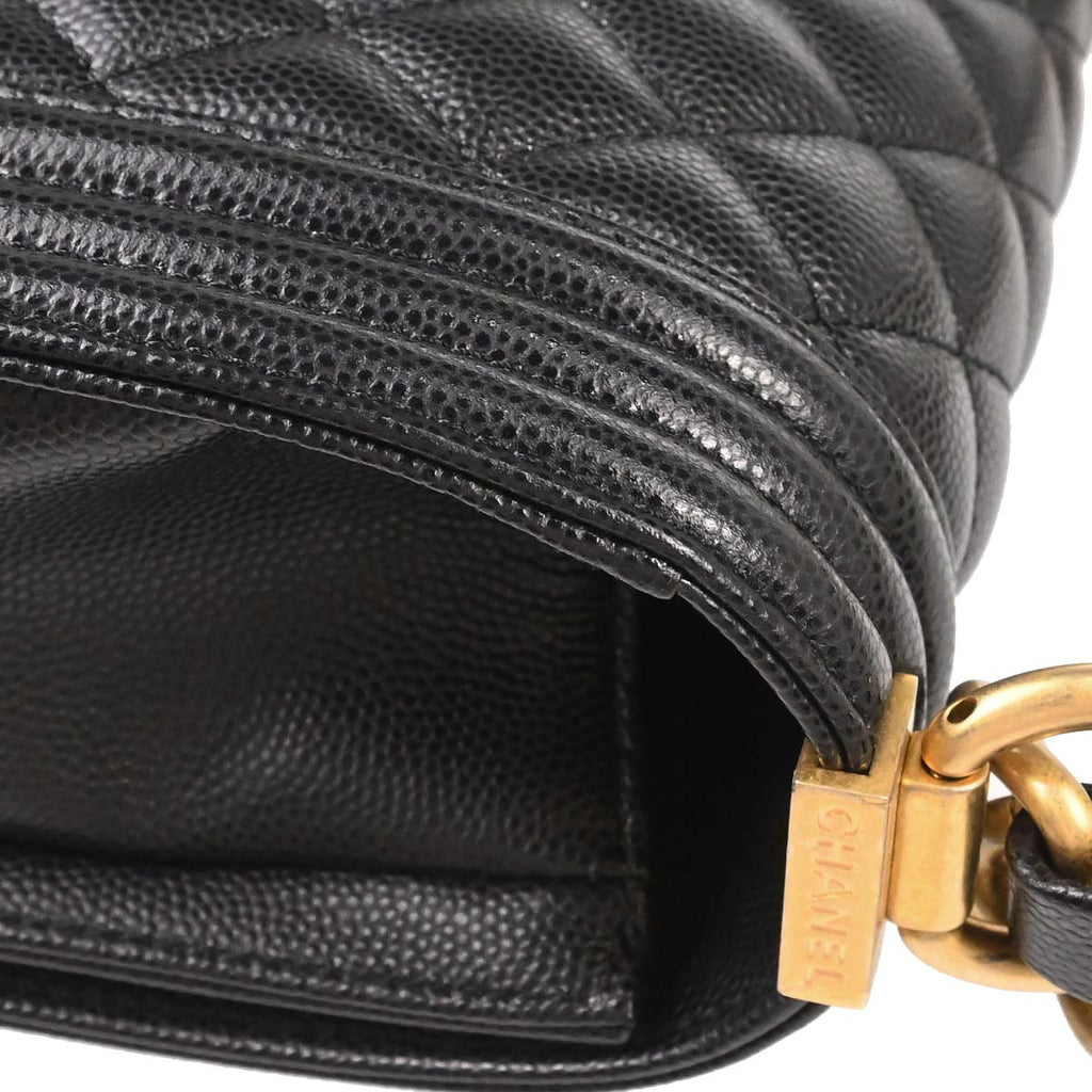 Boy Chanel 2019 Black Caviar Skin Small Chain Shoulder Bag