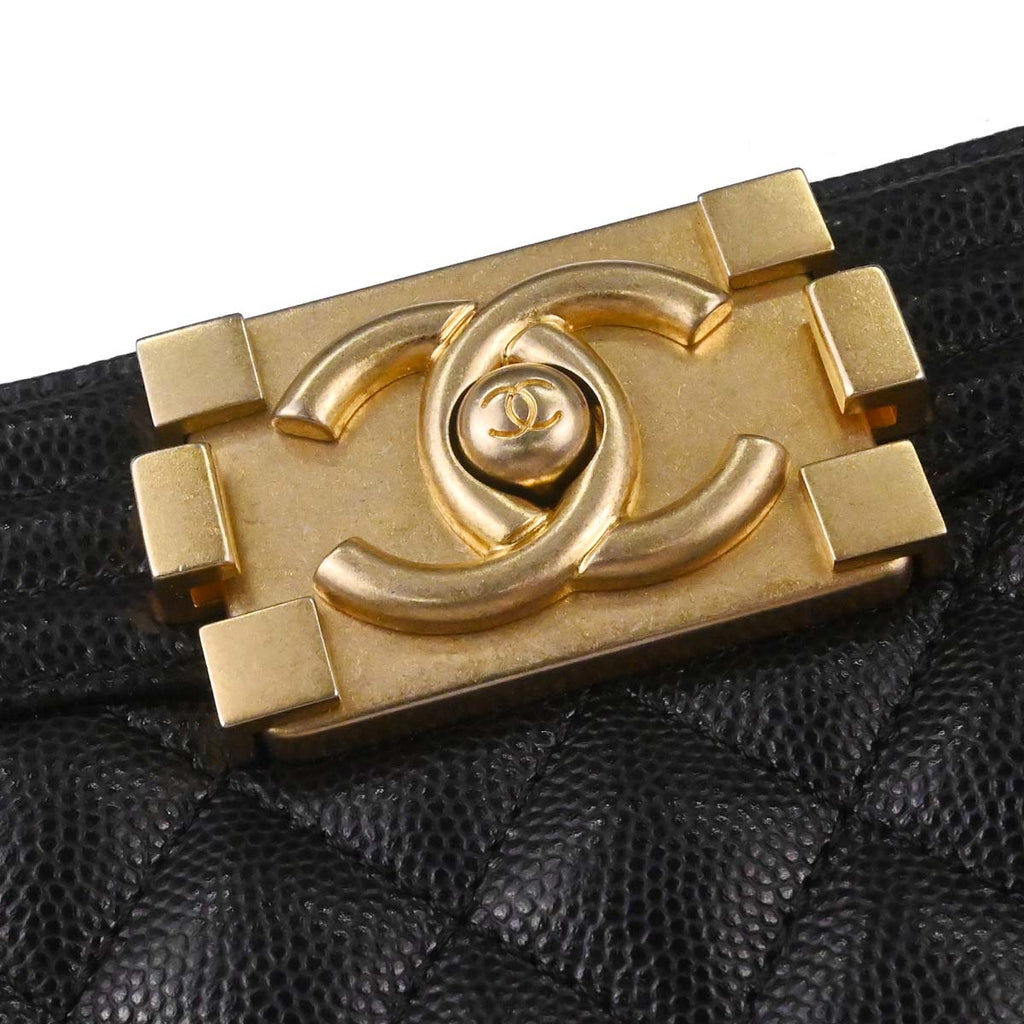 Boy Chanel 2019 Black Caviar Skin Small Chain Shoulder Bag