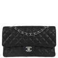 Chanel Black Caviar Skin Medium Classic Double Flap Shoulder Bag