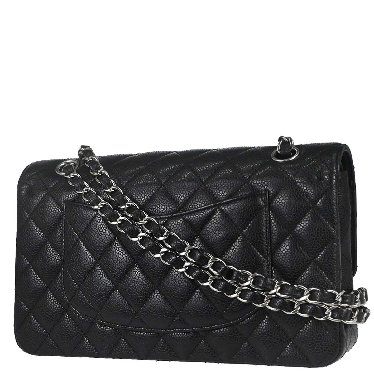 Chanel Black Caviar Skin Medium Classic Double Flap Shoulder Bag