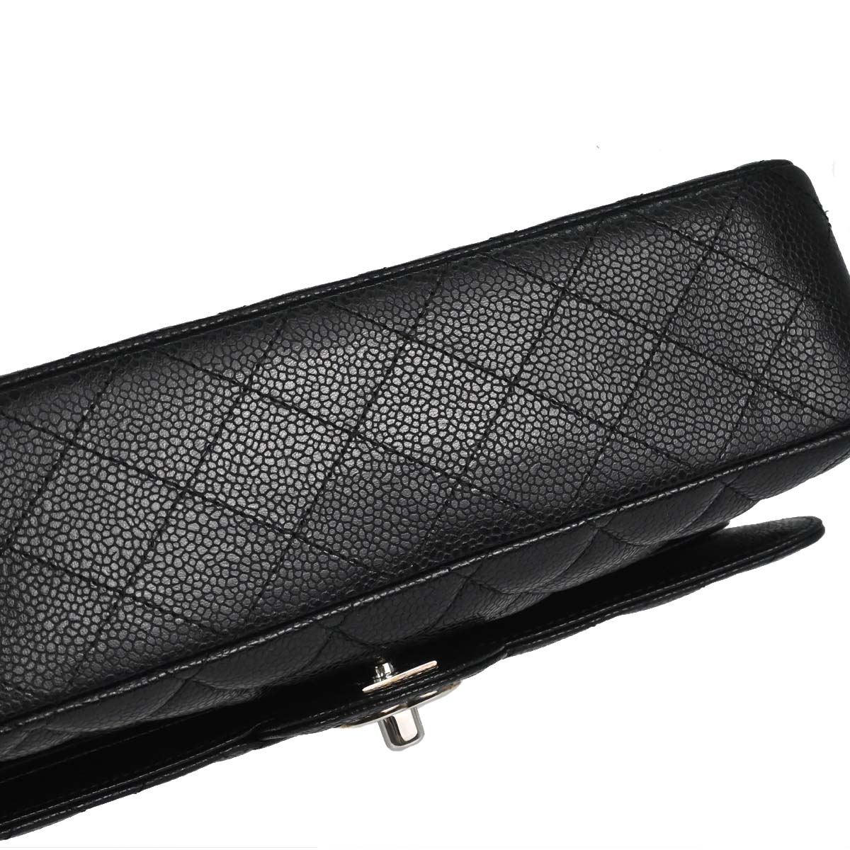Chanel Black Caviar Skin Medium Classic Double Flap Shoulder Bag