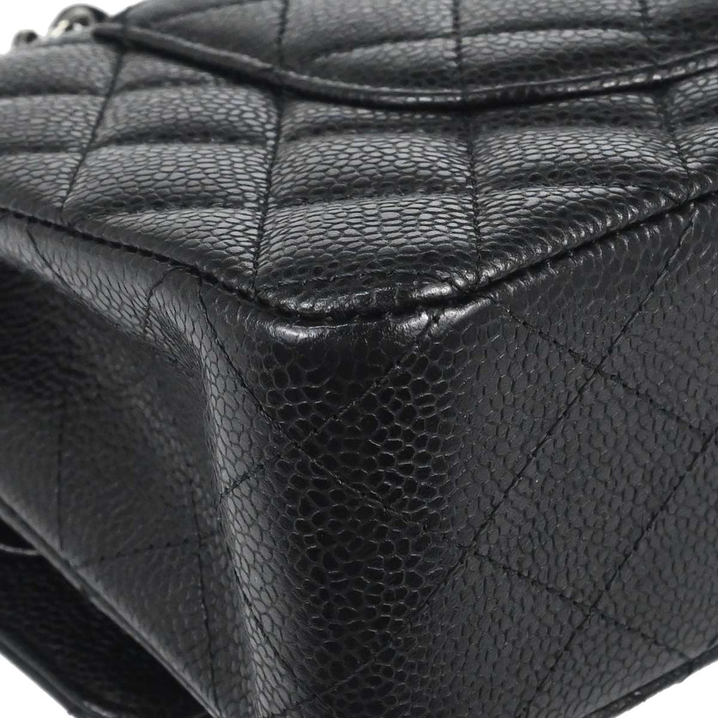 Chanel Black Caviar Skin Medium Classic Double Flap Shoulder Bag