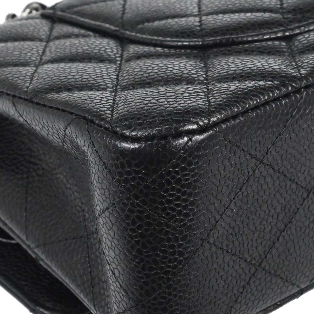 Chanel Black Caviar Skin Medium Classic Double Flap Shoulder Bag