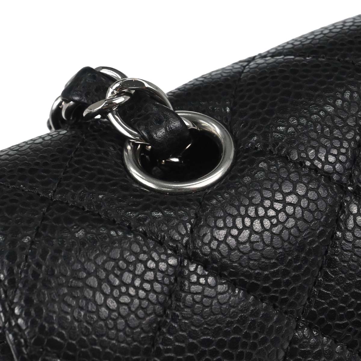 Chanel Black Caviar Skin Medium Classic Double Flap Shoulder Bag