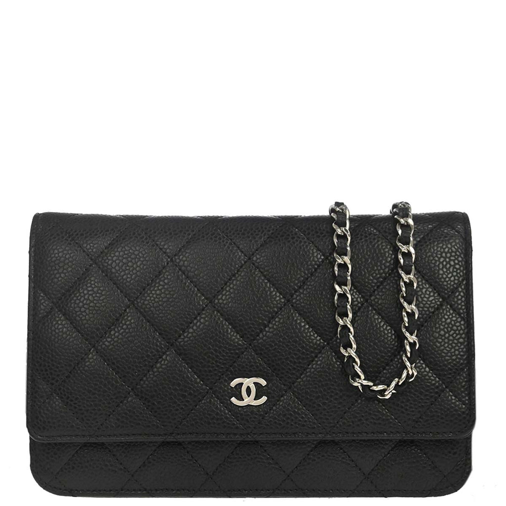 Chanel Black Caviar Skin Classic WOC Wallet on Chain Bag
