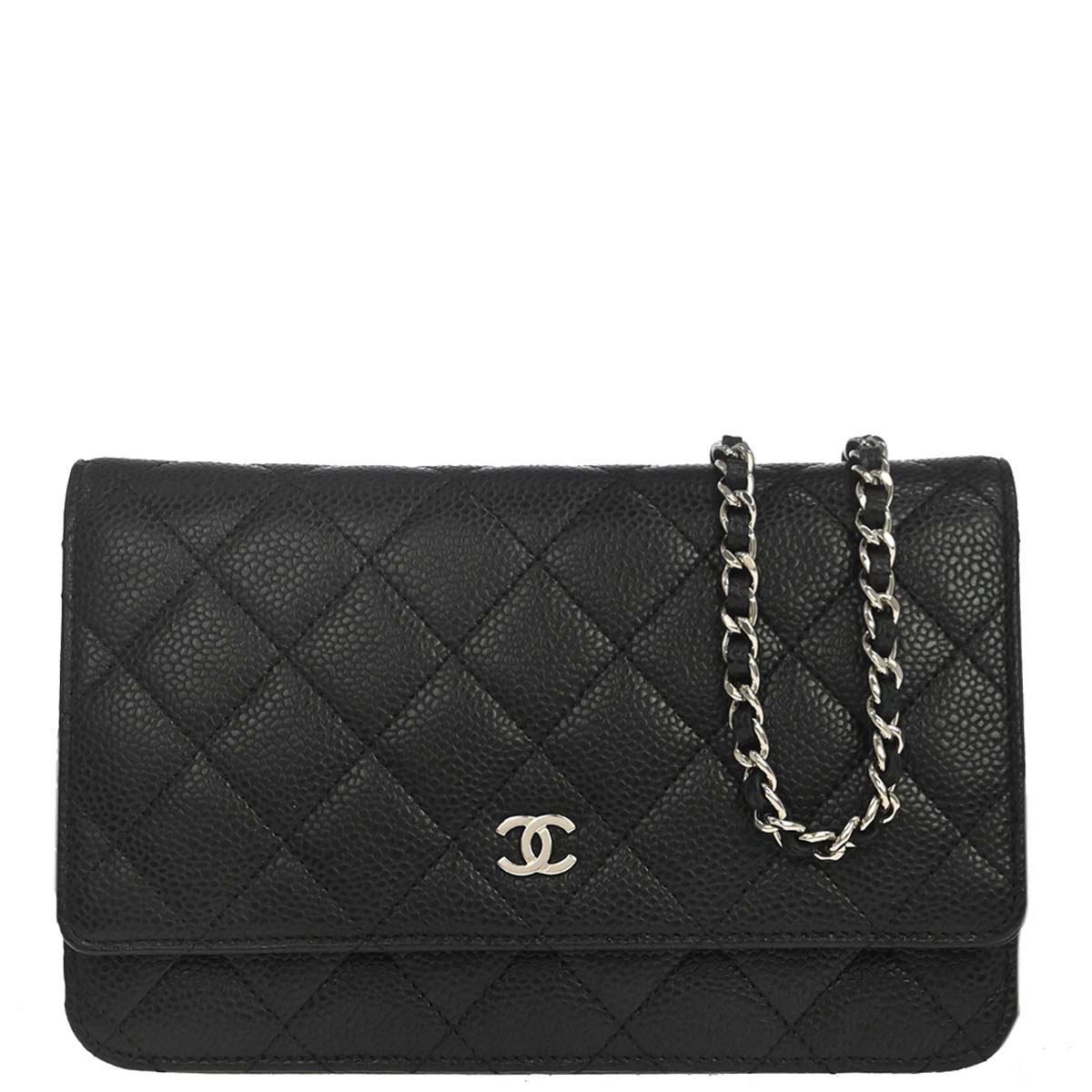 Chanel Black Caviar Skin Classic WOC Wallet on Chain Bag