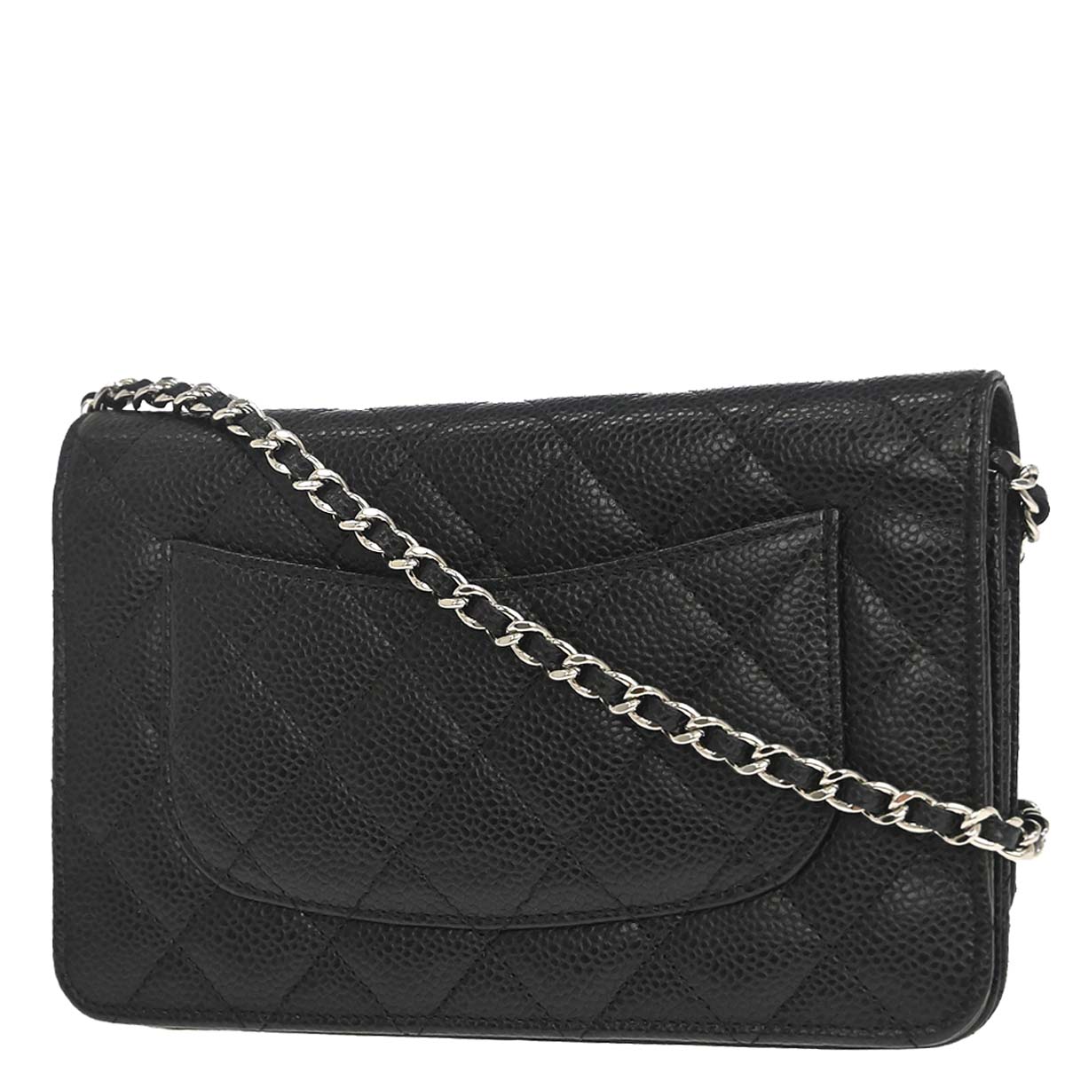 Chanel Black Caviar Skin Classic WOC Wallet on Chain Bag