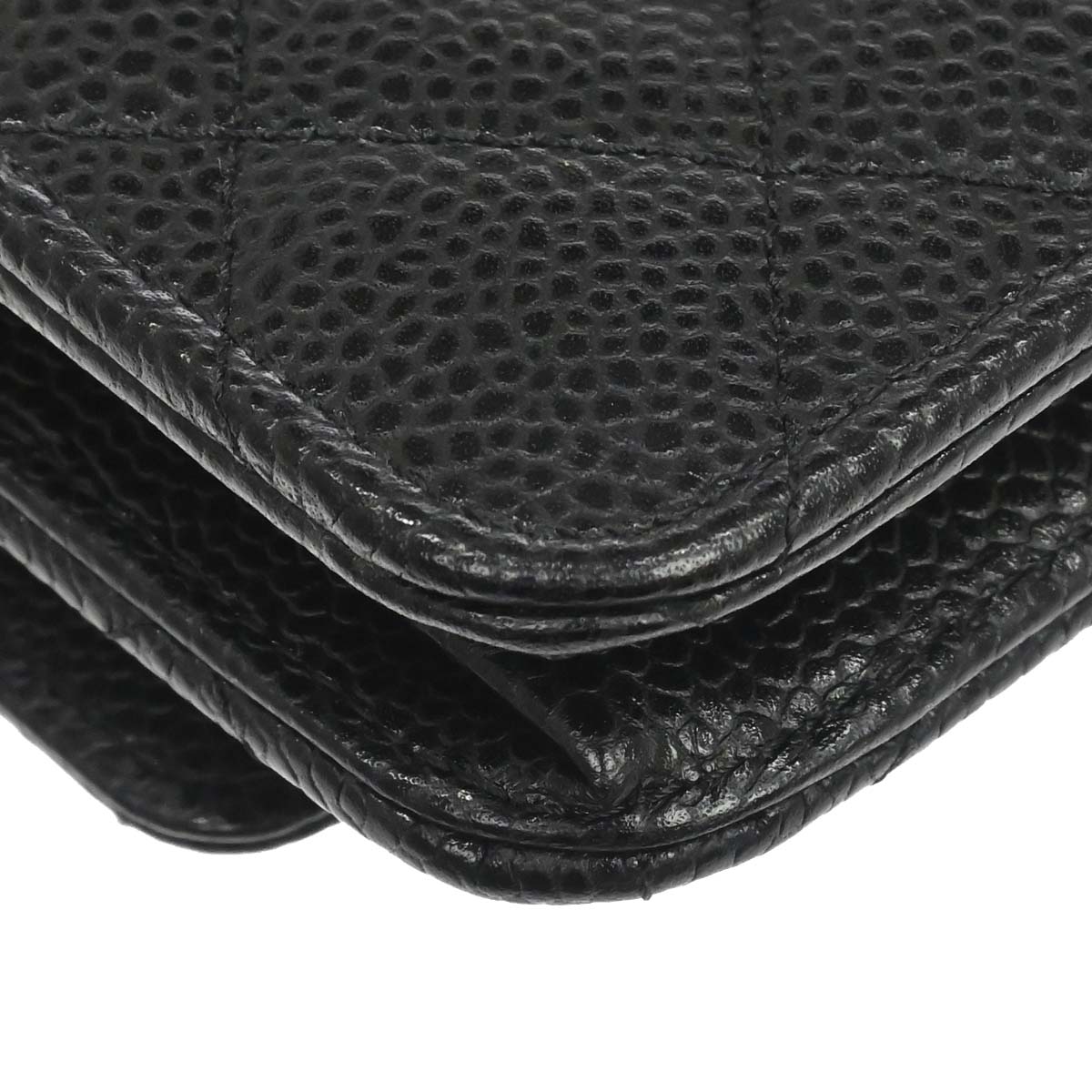 Chanel Black Caviar Skin Classic WOC Wallet on Chain Bag
