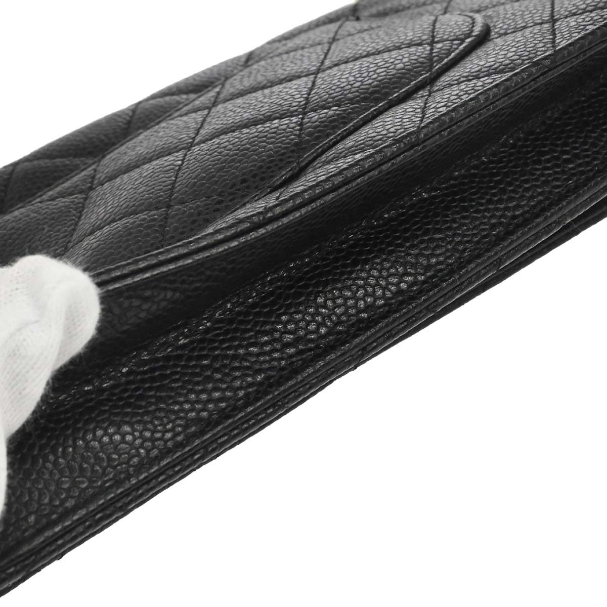 Chanel Black Caviar Skin Classic WOC Wallet on Chain Bag