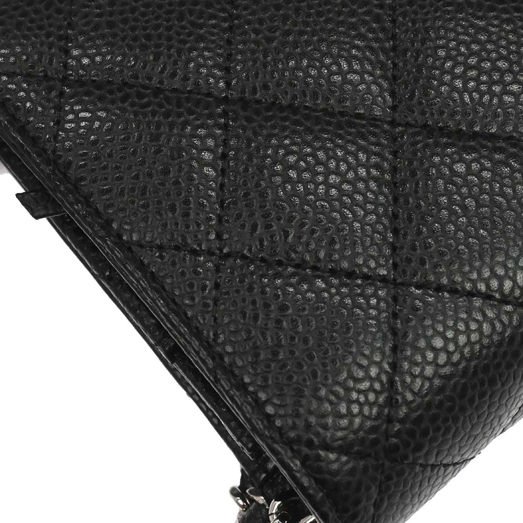 Chanel Black Caviar Skin Classic WOC Wallet on Chain Bag