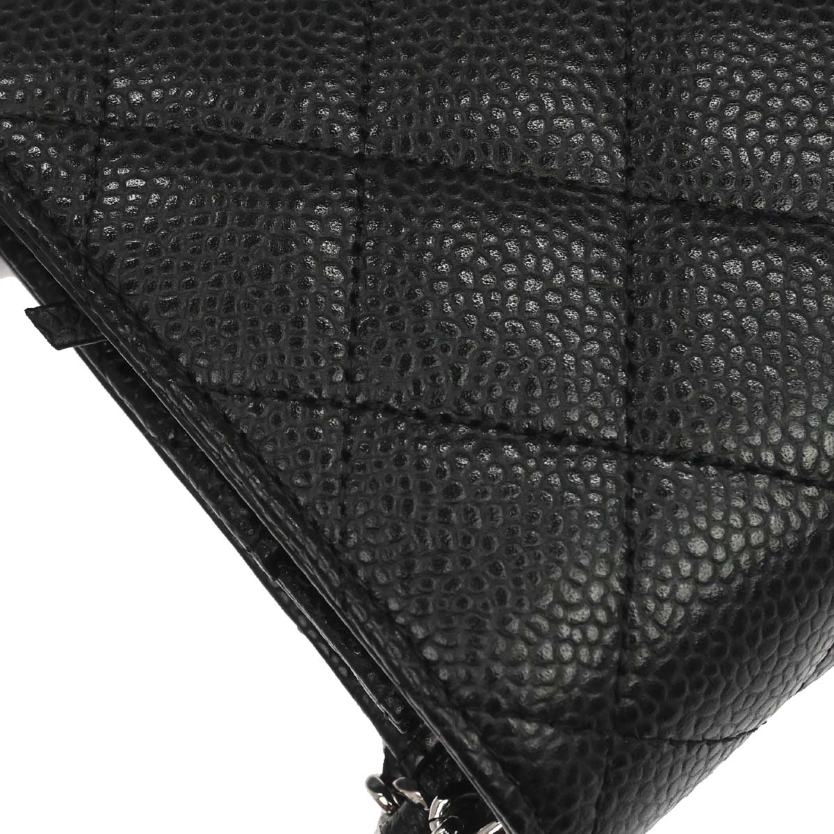 Chanel Black Caviar Skin Classic WOC Wallet on Chain Bag