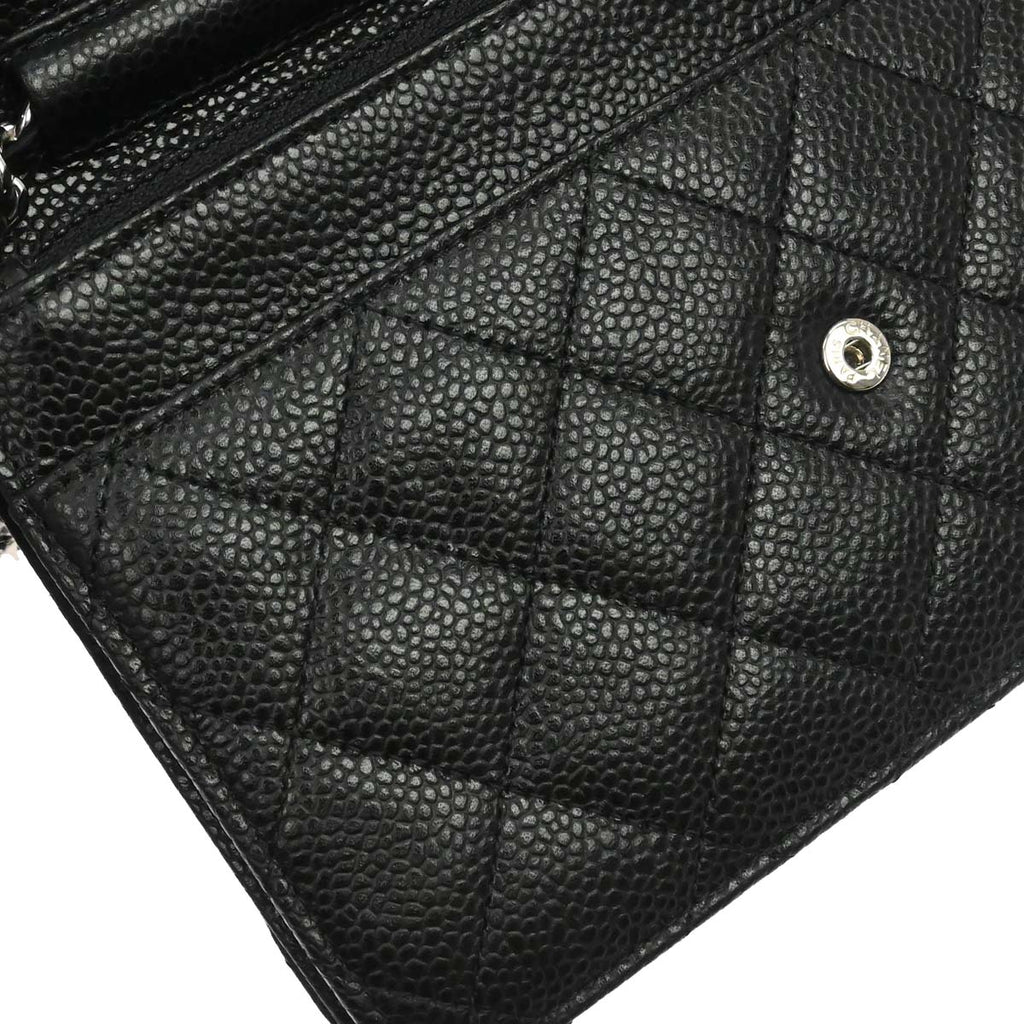 Chanel Black Caviar Skin Classic WOC Wallet on Chain Bag