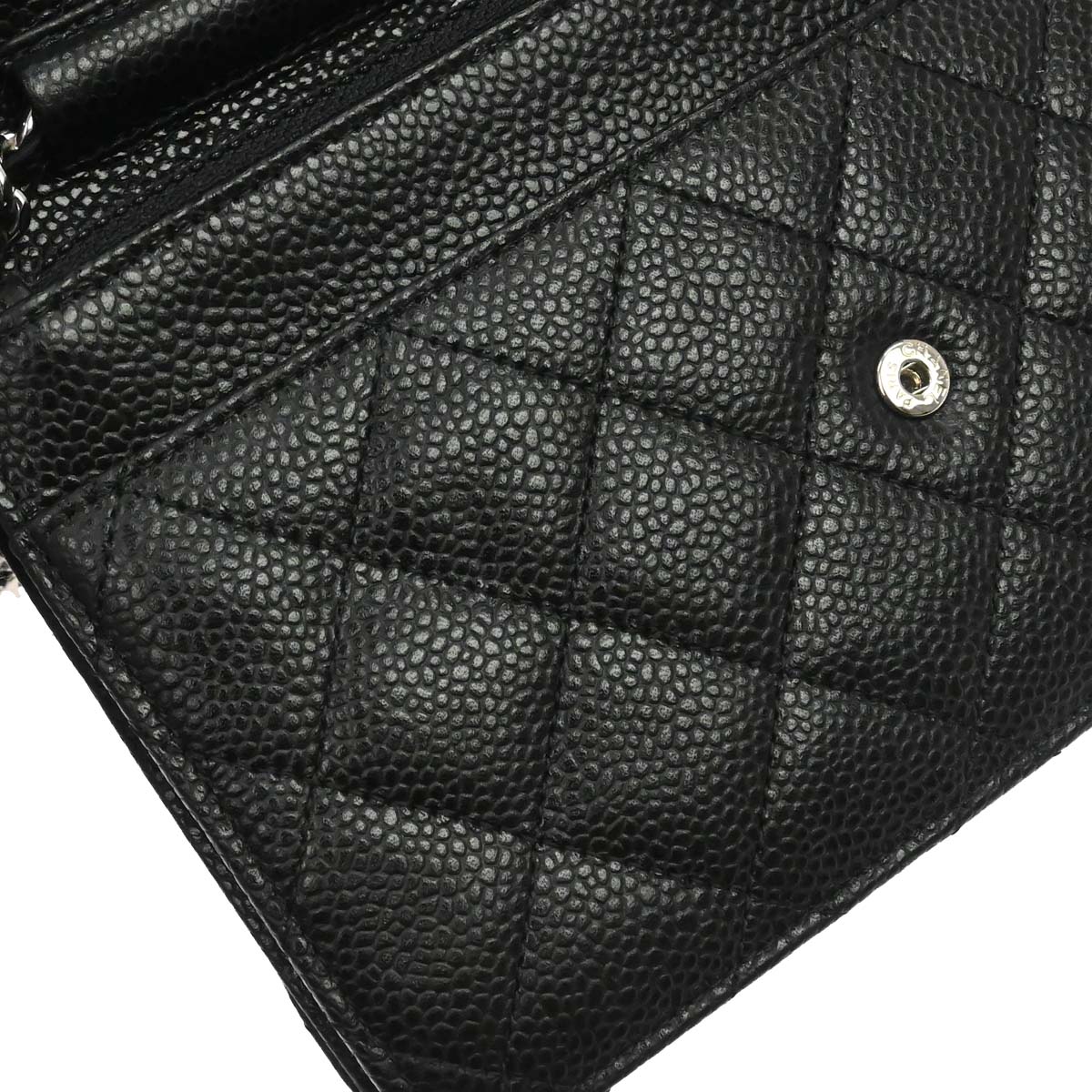 Chanel Black Caviar Skin Classic WOC Wallet on Chain Bag