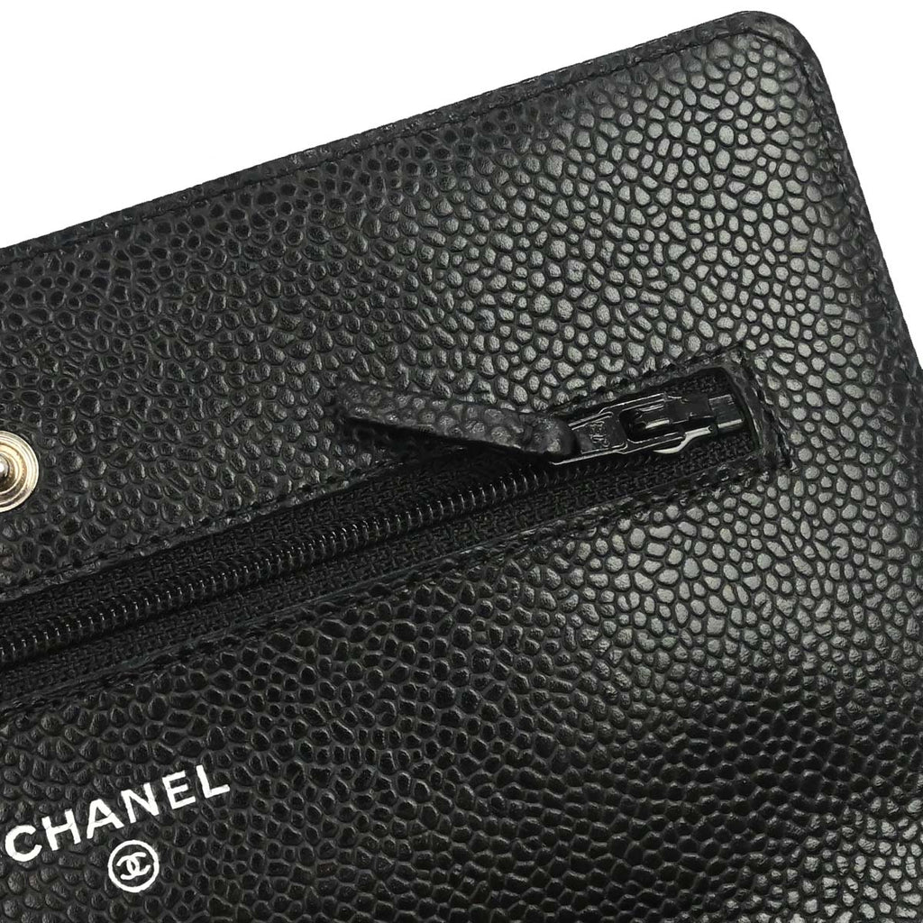 Chanel Black Caviar Skin Classic WOC Wallet on Chain Bag