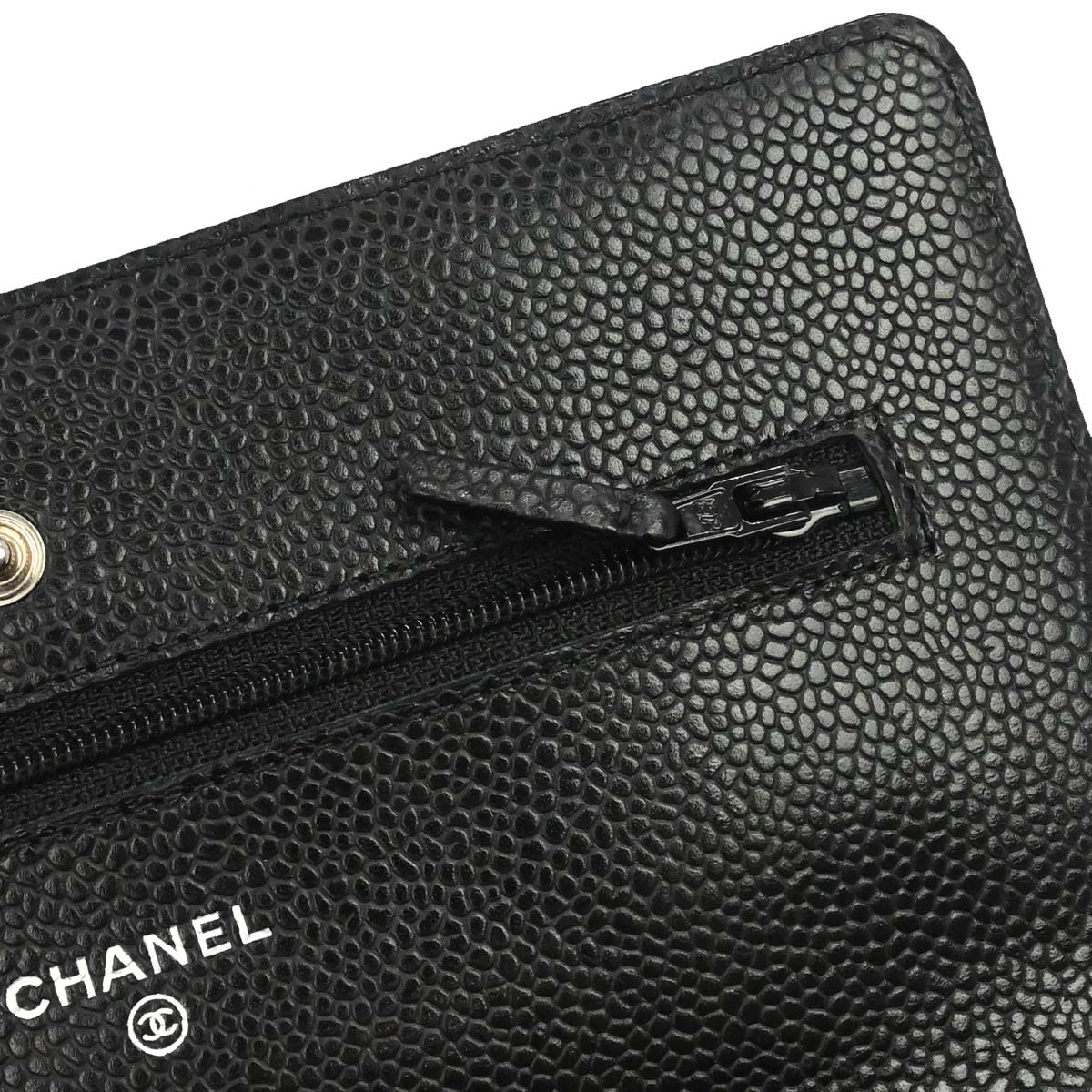 Chanel Black Caviar Skin Classic WOC Wallet on Chain Bag