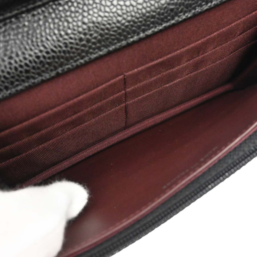 Chanel Black Caviar Skin Classic WOC Wallet on Chain Bag