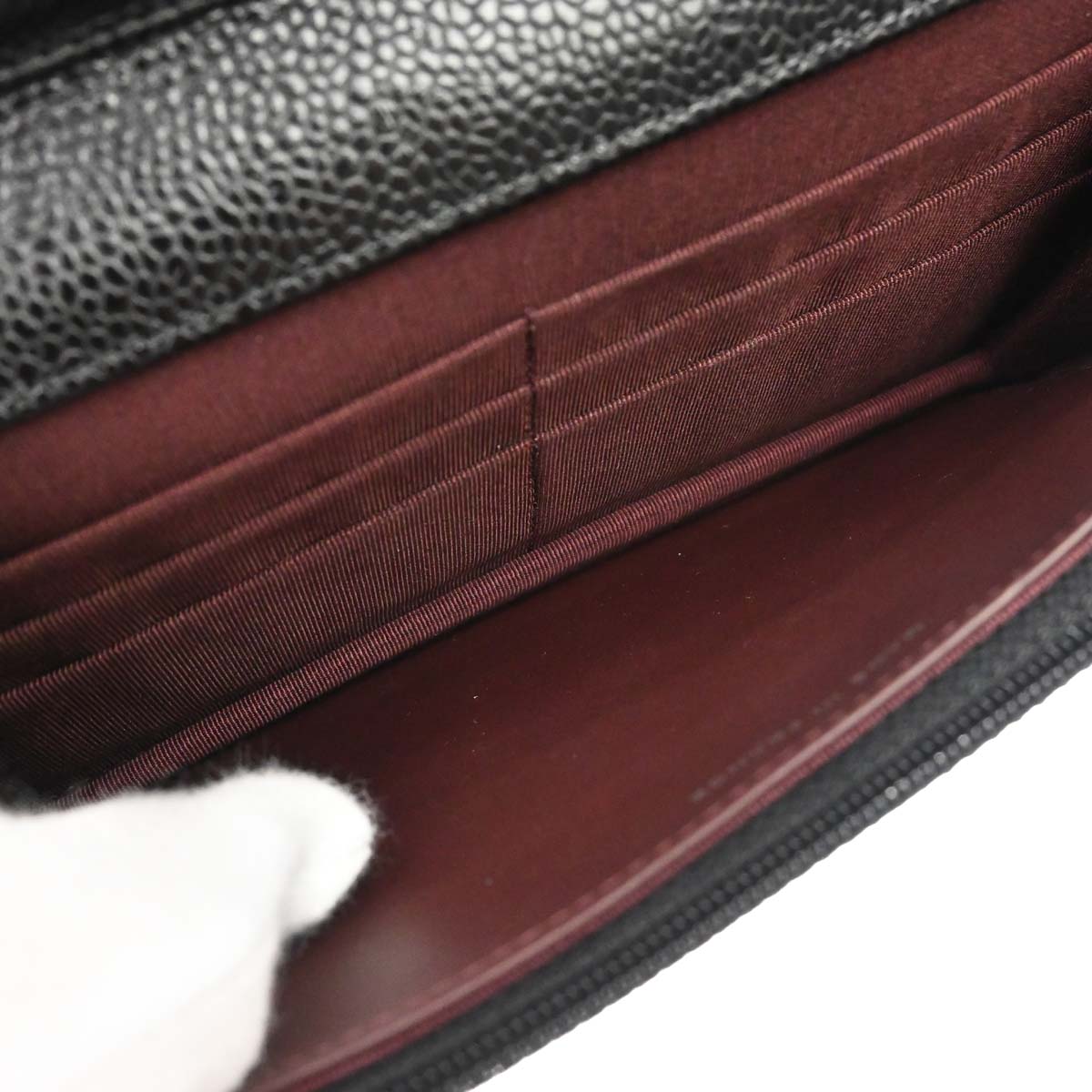 Chanel Black Caviar Skin Classic WOC Wallet on Chain Bag