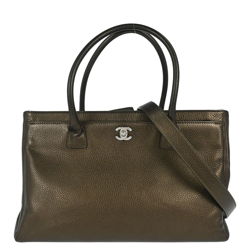 Chanel Metallic Bronze Deerskin Executive Cerf 2way Shoulder Tote Bag