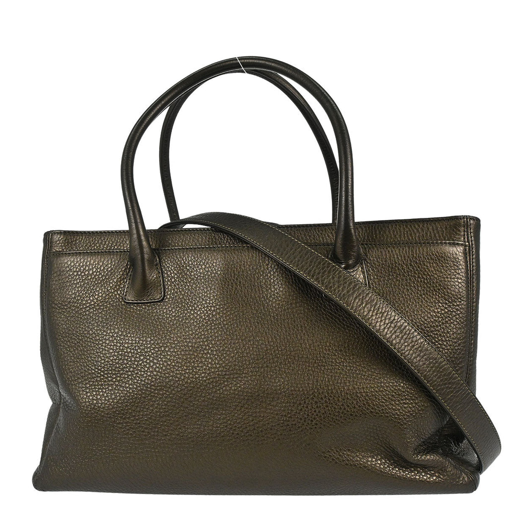 Chanel Metallic Bronze Deerskin Executive Cerf 2way Shoulder Tote Bag