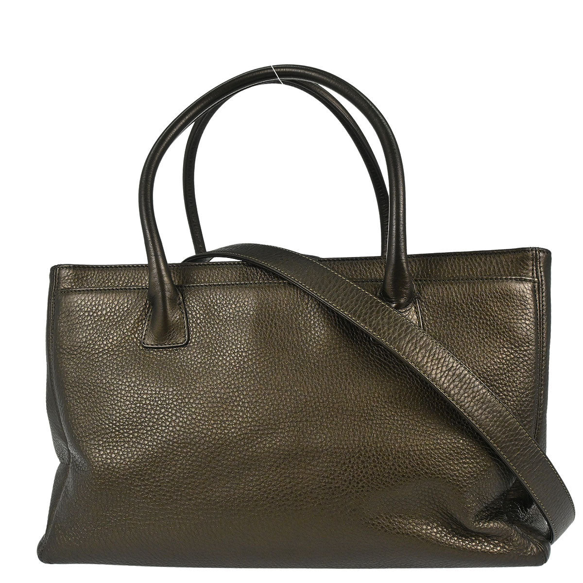 Chanel Metallic Bronze Deerskin Executive Cerf 2way Shoulder Tote Bag