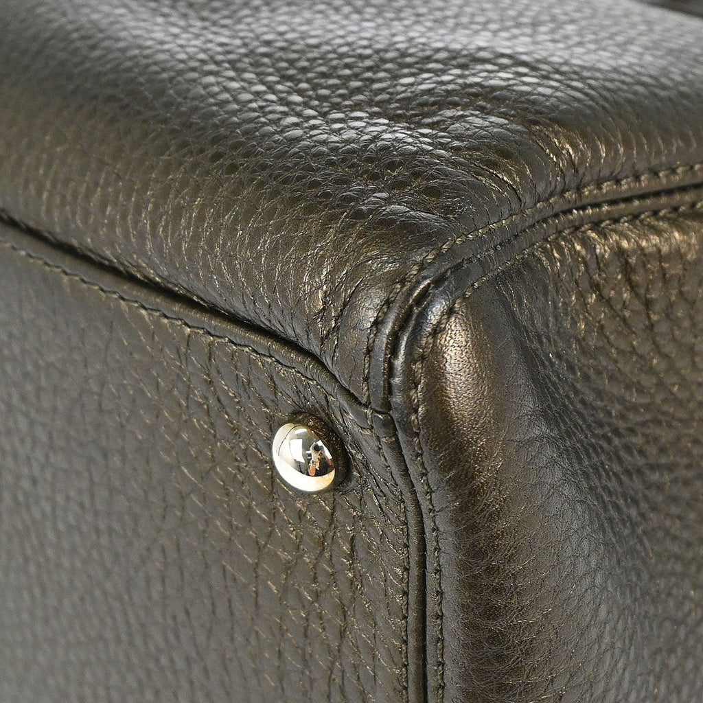 Chanel Metallic Bronze Deerskin Executive Cerf 2way Shoulder Tote Bag