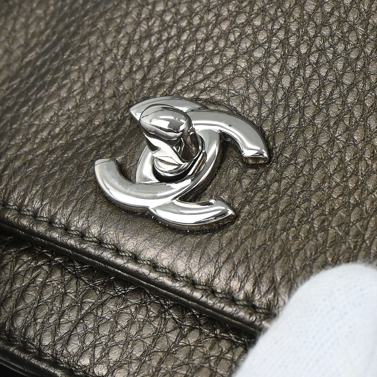 Chanel Metallic Bronze Deerskin Executive Cerf 2way Shoulder Tote Bag