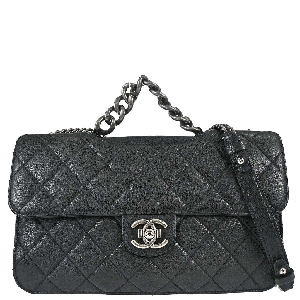 Chanel 2015-2016 Black Calfskin Perfect Edge Flap Bag 2way Shoulder Handbag