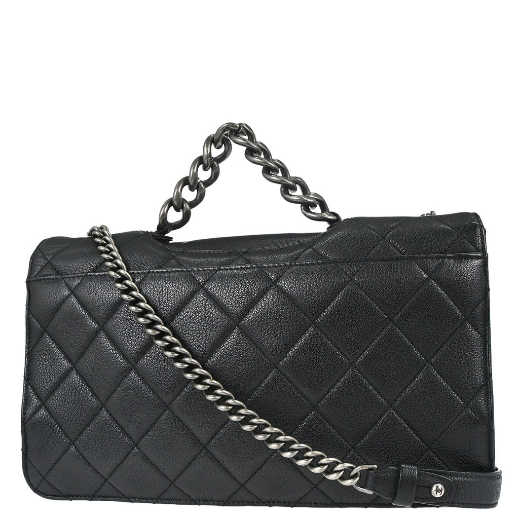 Chanel 2015-2016 Black Calfskin Perfect Edge Flap Bag 2way Shoulder Handbag