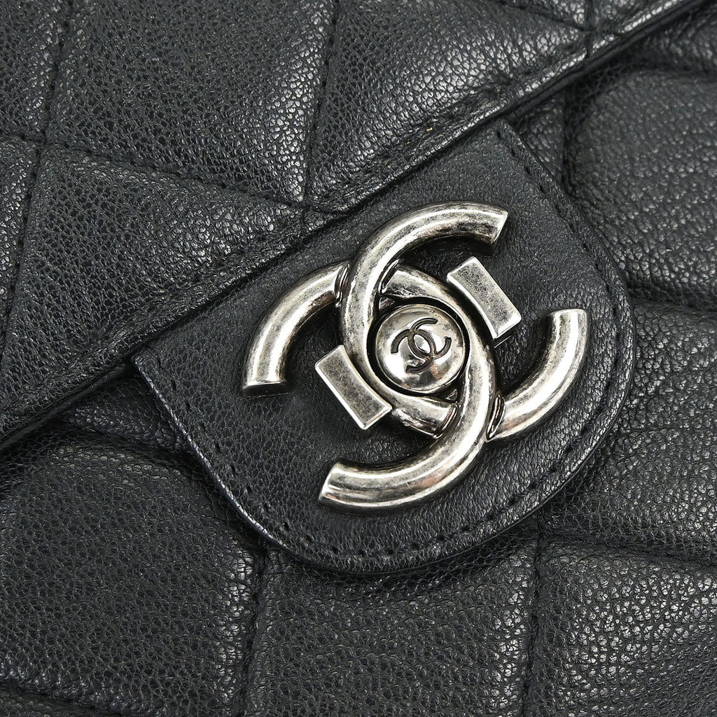 Chanel 2015-2016 Black Calfskin Perfect Edge Flap Bag 2way Shoulder Handbag