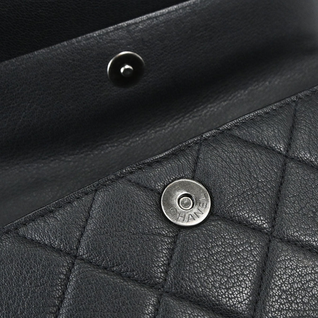 Chanel 2015-2016 Black Calfskin Perfect Edge Flap Bag 2way Shoulder Handbag