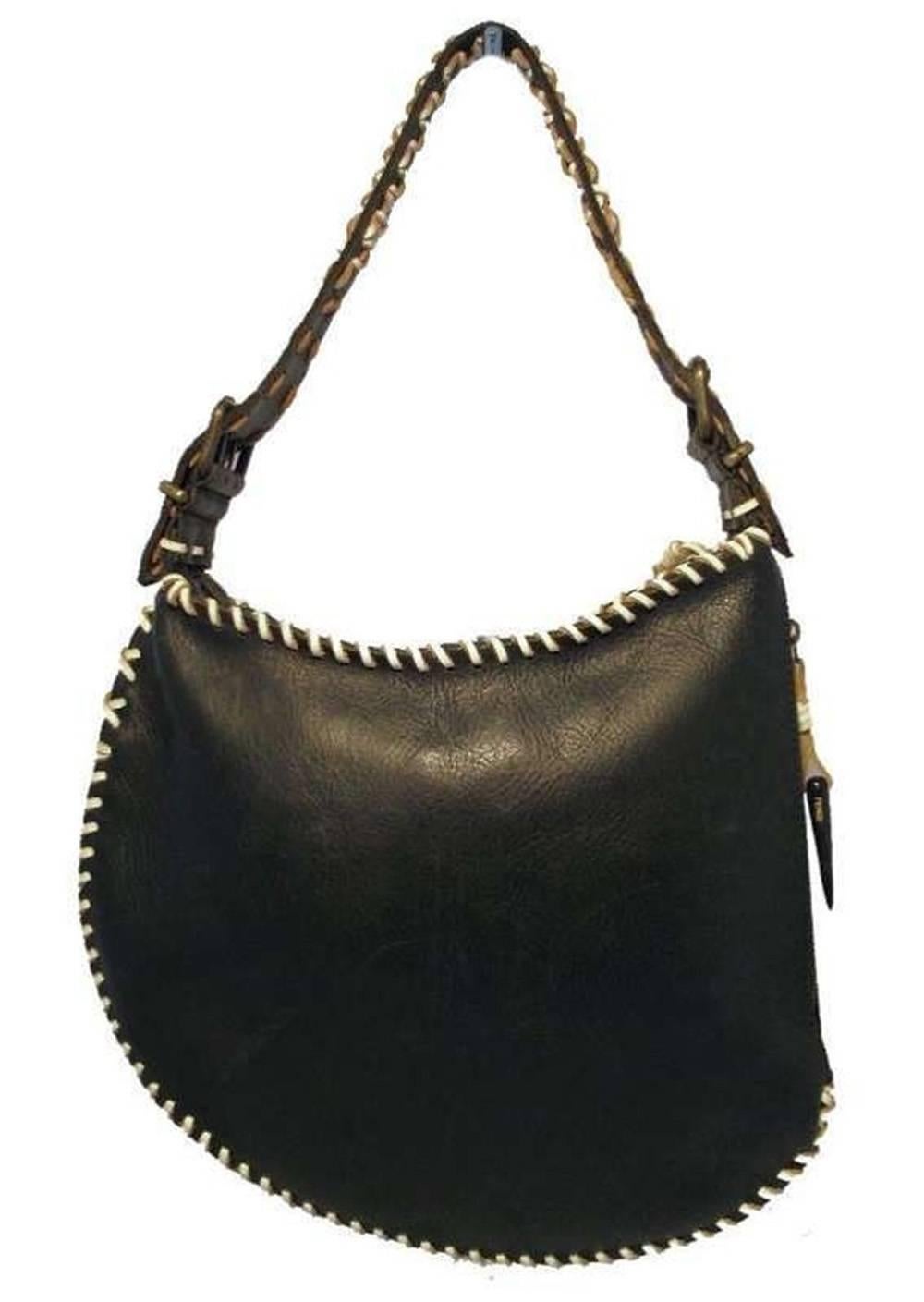 FENDI Beaded Safari Shoulder Bag