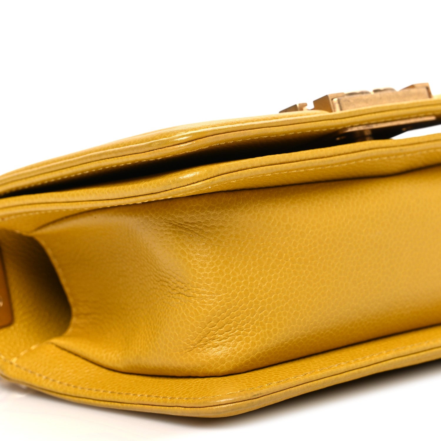 Chanel Caviar Quilted Mini Boy Flap Yellow