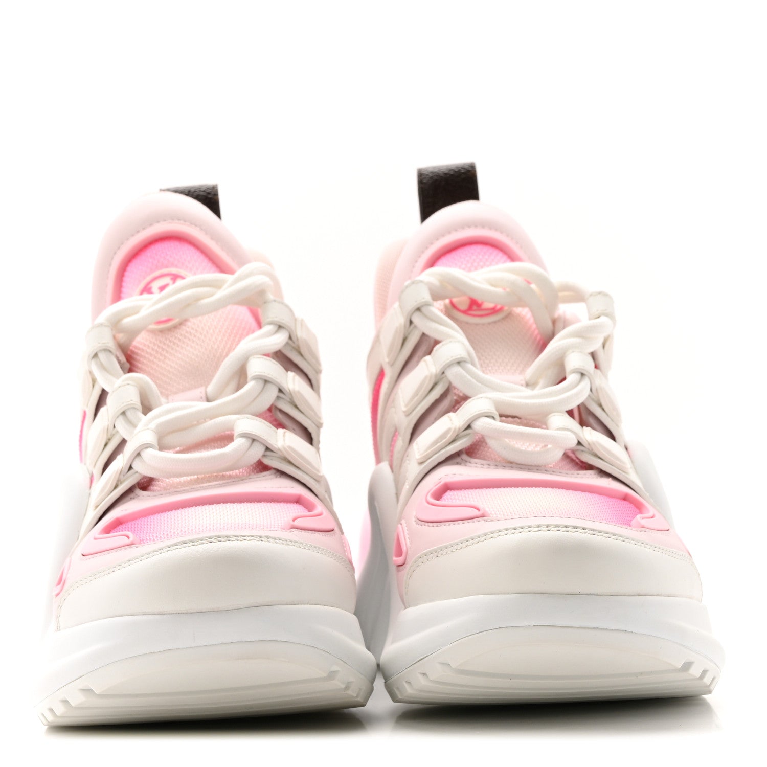 Louis Vuitton Calfskin Technical Nylon LV Archlight Sneakers 37 White Pink