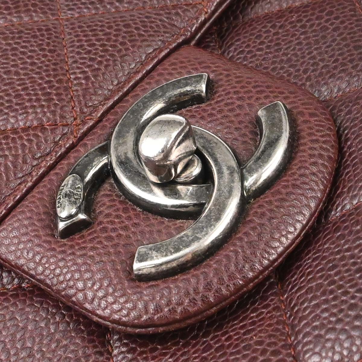 Chanel Brown Caviar Skin Retro Class 2way Shoulder Handbag