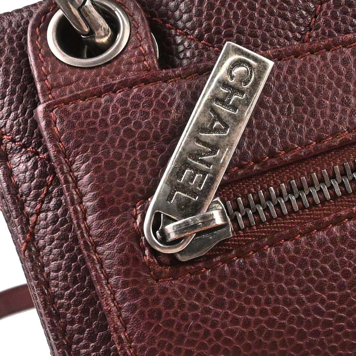 Chanel Brown Caviar Skin Retro Class 2way Shoulder Handbag