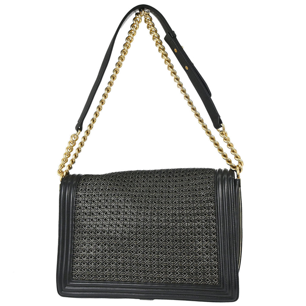 Boy Chanel Black Lambskin Large Shoulder Bag