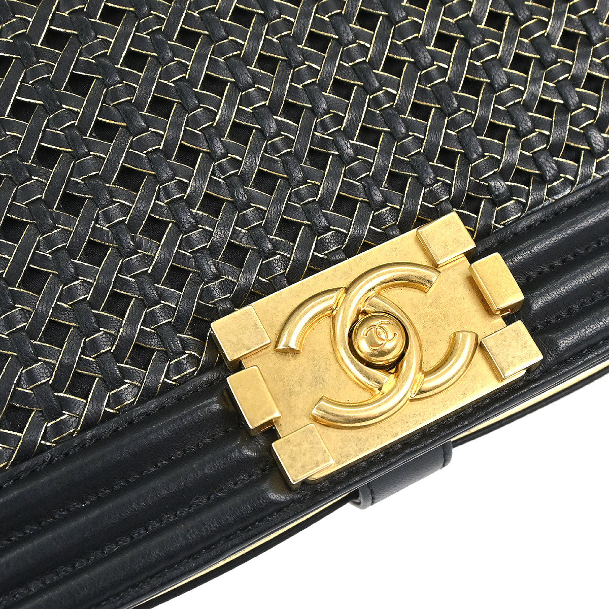 Boy Chanel Black Lambskin Large Shoulder Bag